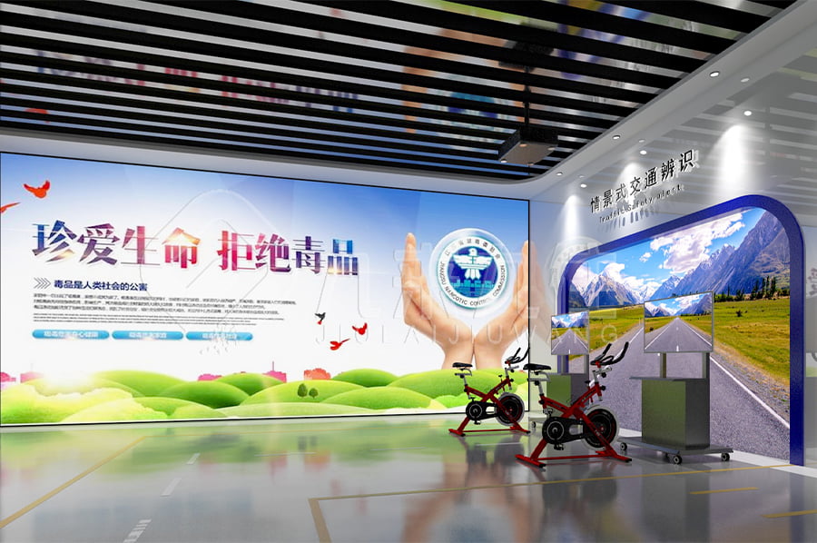 毒品預防展廳設計平面圖，高科技禁毒展廳方案策劃，禁毒防艾主題基地規(guī)劃方案