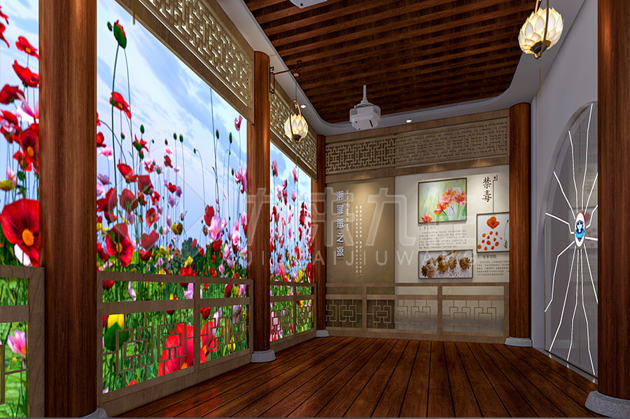 禁毒示范展館，高科技禁毒防艾展廳，展廳設(shè)計平面圖